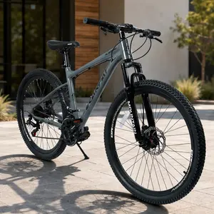 ARCH Ecarpat 26 Inch Mountain Bike for Men Women, Hardtail Carbon Steel Frame, 21-Speed Drivetrain, Mechanical Disc Brakes, Front Suspension, All-Terrain Trail Riding, Touring Bicycle, Multiple Color Options, 26 in/Black/Blue/Grey Color Options