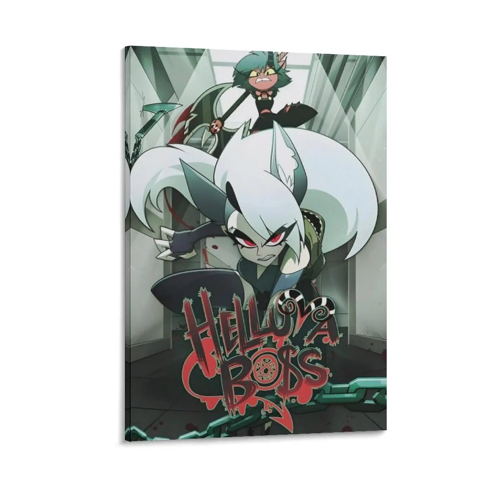 Helluva Boss Anime Art Wood Framed Canvas Poster - Photo Print Wall Decor for Bedroom, Office - Home Decor Gift Ornament