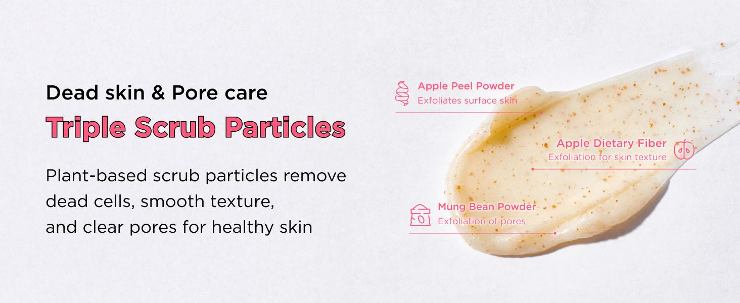 CHASIN' RABBITS Apple Jam Scrub Foam 4.05 Fl Oz, Exfoliating & Hydrating Cleanser with Triple Scrub Particles, pH-Balanced, Apple-Infused Face Wash for Smooth & Radiant Skin, Korean Skincare