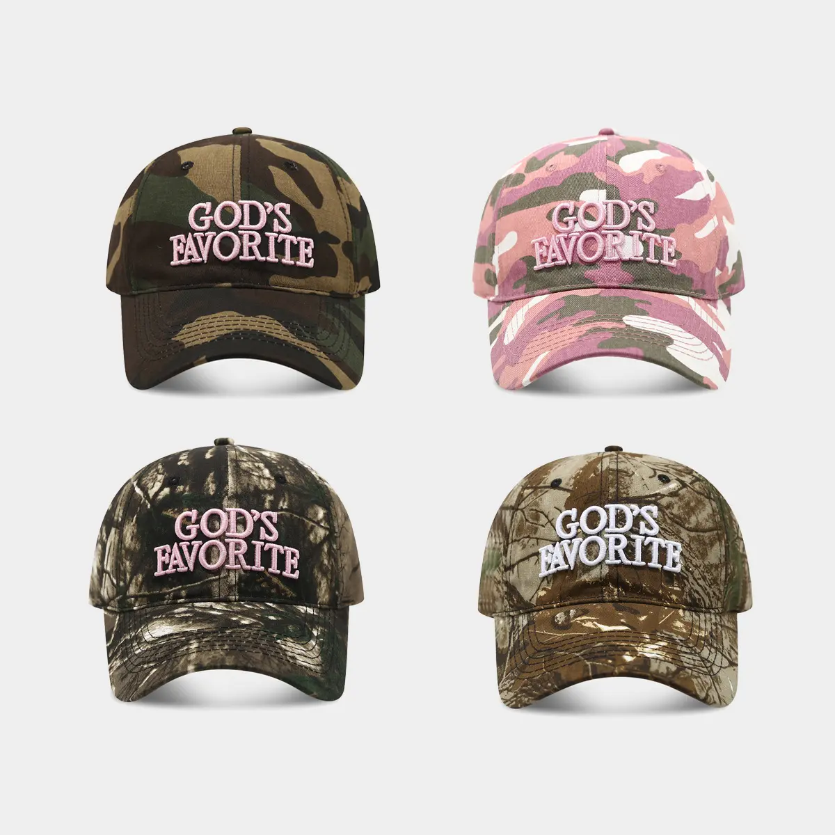 Vintage Gods Favorite Embroidered Camouflage Baseball Cap for Women – Y2K Baddie Aesthetic Two Tone Camo Dad Hat | Adjustable Washed Cotton Outdoor Sun Trucker Hat,summerwins