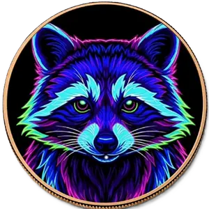 5 oz Copper - Mystic Night Raccoon in Acrylic Case