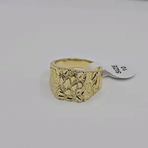 NUGGET Style Gold-Plated Fashion Design Ring - Available in Sizes 8 & 10