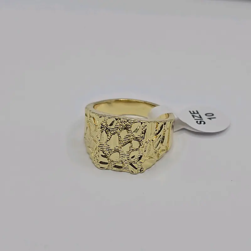 NUGGET Style Gold-Plated Fashion Design Ring - Available in Sizes 8 & 10