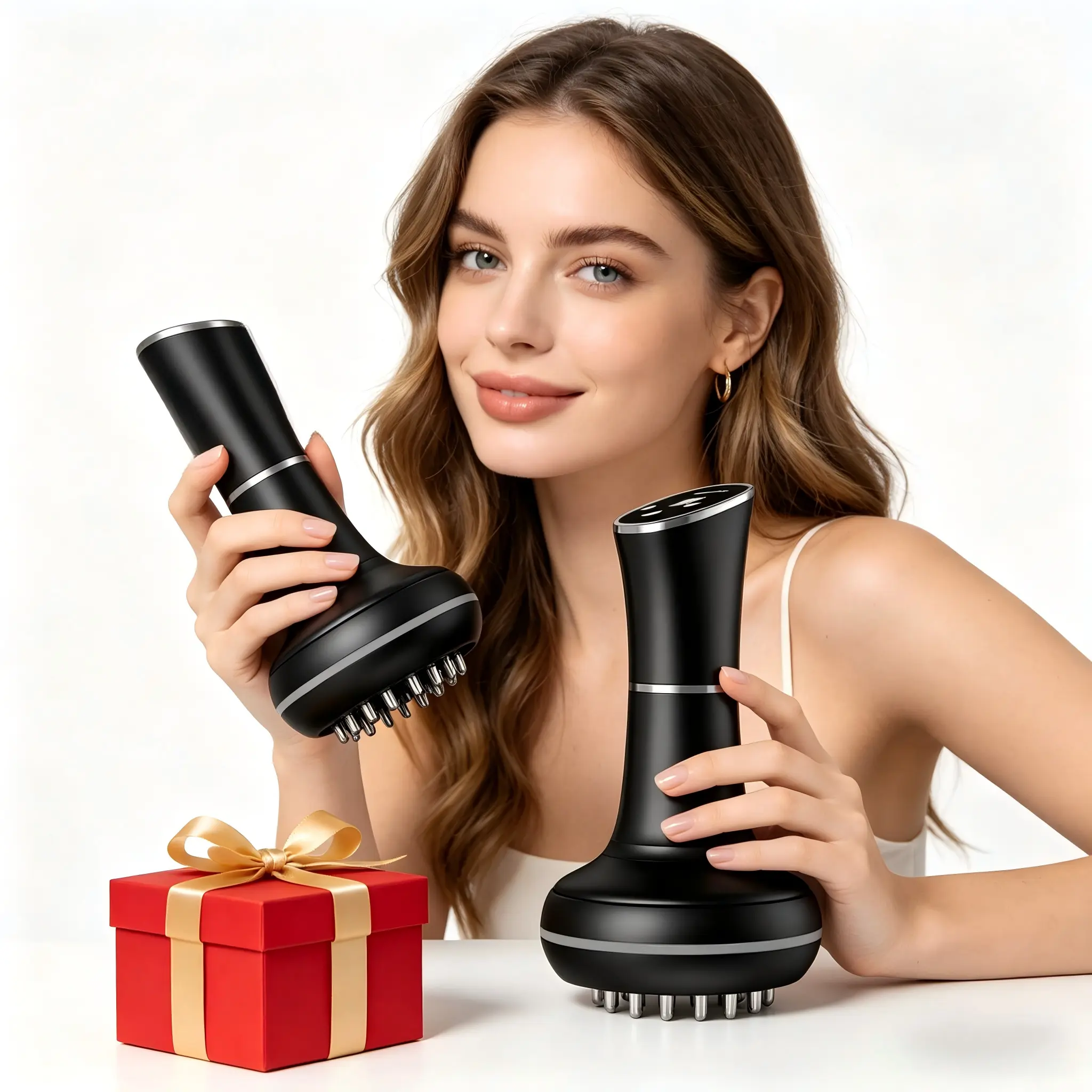 Heating Vibration Meridian Brush Massager, Electric Scraping Body Relaxation Tool, Deep Muscle Relief for Neck Shoulder Back Legs, Portable Waist Abdomen Sculpting Device for Home Use