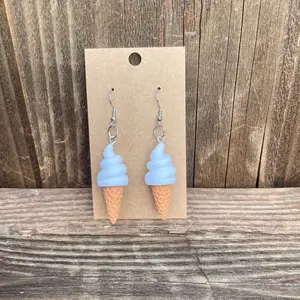 Vanilla ice cream cone earrings