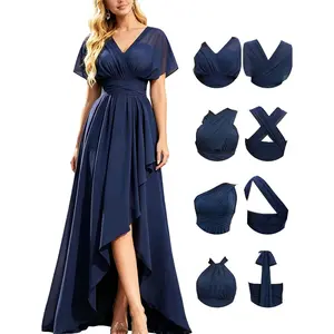 Women Infinity Bridesmaid Dresses Convertible Multi-Way Twist Wrap Dress for Choir Wedding Guest Prom Evening Gown