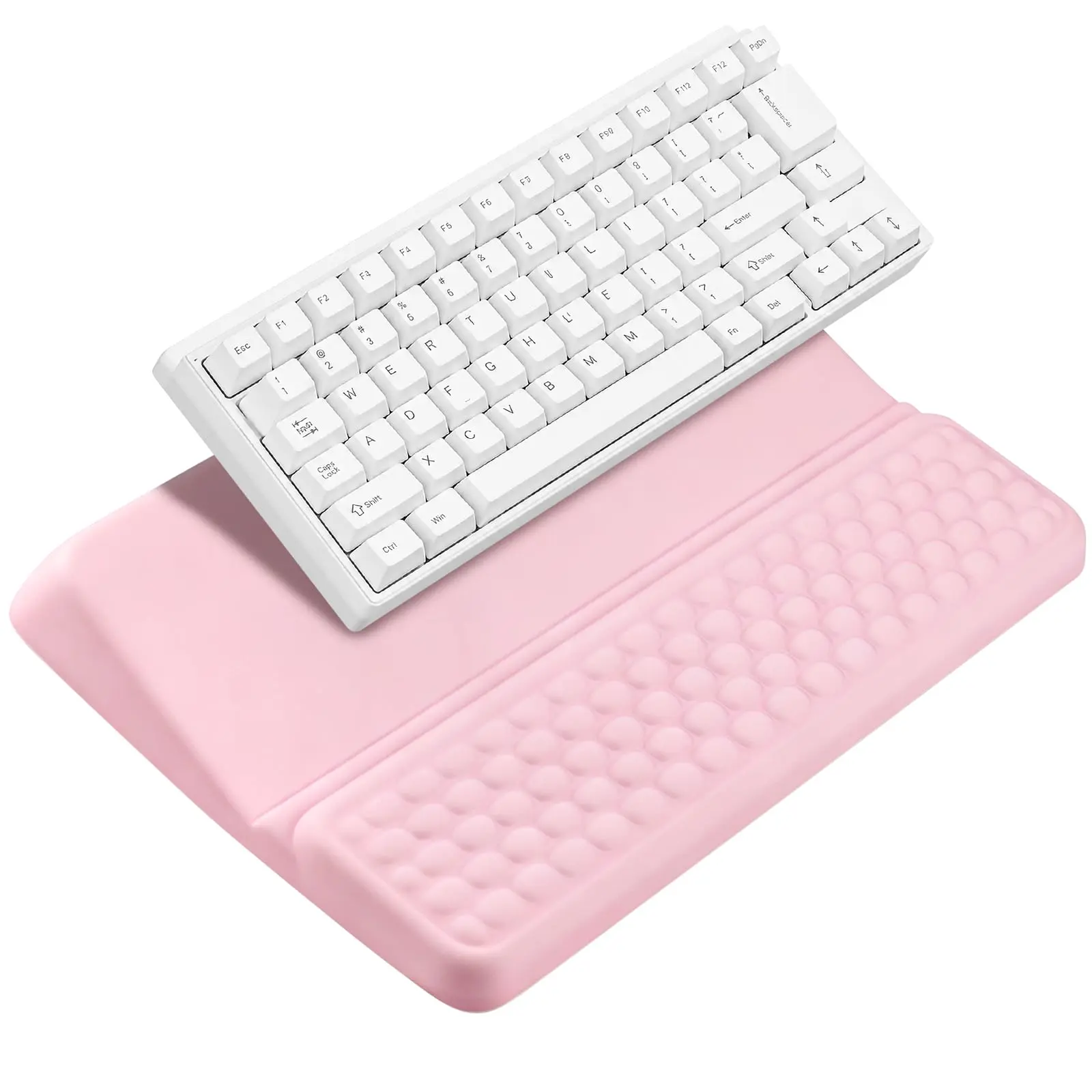 Keyboard Stand with Wrist Rest, Ergonomic Keyboard Riser Holder Lifter Tray Pink, Computer Wrist Support Pad, Ergonomic Keyboard stand for desk, Soft Memory Foam Desk Cushion, Non-Slip Soft Pad