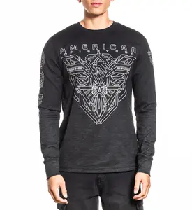 American Fighter Men's Thermal Long Sleeve T-shirt Black Rock ++