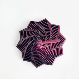 3D Printed Expandable Glow-In-The-Dark Finger Stars, Hexagonal Fractal Design, Handle, Honeycomb Spiral, Perfect Gift for Adults, Stress Relief Decoration