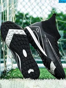 Unisex Trendy Parent-Child Football Shoes, Soccer Cleats, Breathable Material, Anti-Slip Studs, Sporty Style, All Seasons, Medium Width, Above Ankle
