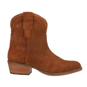 Dingo Womens Tumbleweed Pull On Round Toe  Casual Boots Ankle Low Heel 1-2" - Brown