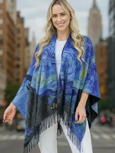 Women's Elegant Museum Art Print Kimonos Almond Blossom Starry Night and More. Womenswear Clothes