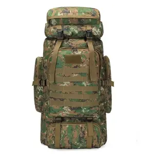 Tactical Backpack 80L Waterproof Camo Hunting Pack for Outdoor Camping Hiking Large Capacity Durable Travel Bag Men Women MultiPurpose Weather-Resistant Secure Fastening Spacious 600D Oxford Cloth