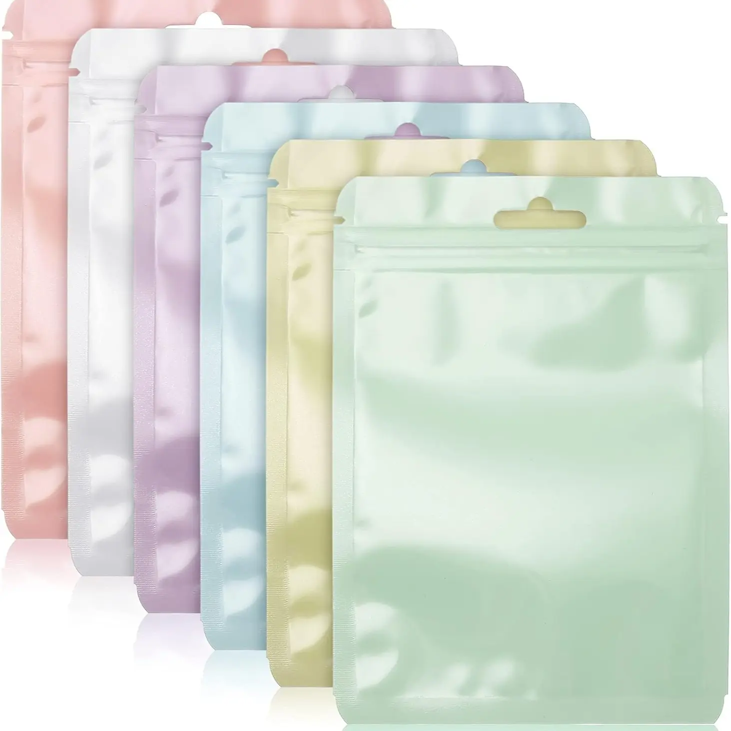 10Pcs  Colorful Reusable Self-Sealing Storage Bags Set Resealable Zipper Pouches | Suitable for Jewelry, False Eyelashes, Small Items, Party and Gift Wrapping Zipper Bag