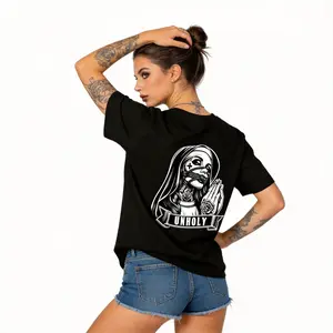 Unholy Dark Nun Graphic Print T-shirt, Street Fashion Casual Hoodie, TrendingShirt 25, Gift For Men, Womens tshirt ,hoodie,sweatshirt, Aesthetic tatoo merch summeroutfits, style, streetwear, Nun top, vintage mengraphic tees, Mother day