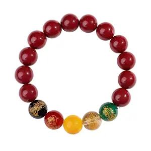 Cinnabar Gold Bracelet | Attract Wealth & Luck | Unisex Minimalist Fashion Holiday Gift