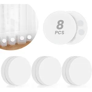 8 Pack Shower Curtain Weights, Rubber Covered Magnetic Curtain Weights, Shower Magnets for Curtain Liner Prevent Blowing Around, Work for Drapery, Flag, Tablecloth (4 Pairs)