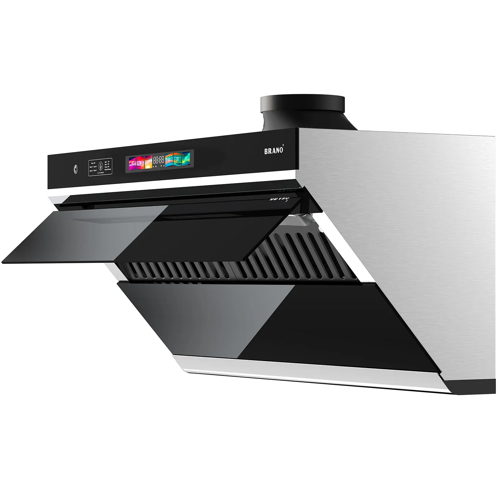 BRANO 30 Inch Under Cabinet Kitchen Range Hood with 900 CFM Copper Wire Motor Exhaust Fan, 4 Speeds, Voice Control, Gesture-Touch Controls, LED Light, Grease Filter, US Type, 65db Noise Level, Manufacturer Warranty