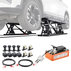 fathersdaygift  VEVOR Portable Car Lift, 5000 lbs Capacity, Heavy Duty Quick Lift with 25.6 Max Height, Pneumatic Pump, Wheels, 4 Rubber Pads 4 Lifting Columns for Cars, Compact SUVs, Mini Trucks, Garage or Shop