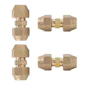 A Set of 4/2 Pcs Copper Pipe Extension Joint Connectors for Air Conditioning Pipe Coupling Adapters with Flare Nuts and Connectors for Copper Tube Diameter 3/8 and 1/4-Inch,Tools & Hardware