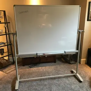 VIZ Double-Sided Magnetic Mobile Whiteboard, 48 x 36 Inches