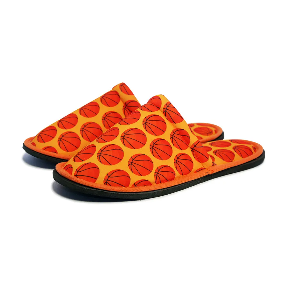 Chochili Men Basketball Home Slippers Red and Orange Lightweight Silent Walk Size 8 to 10