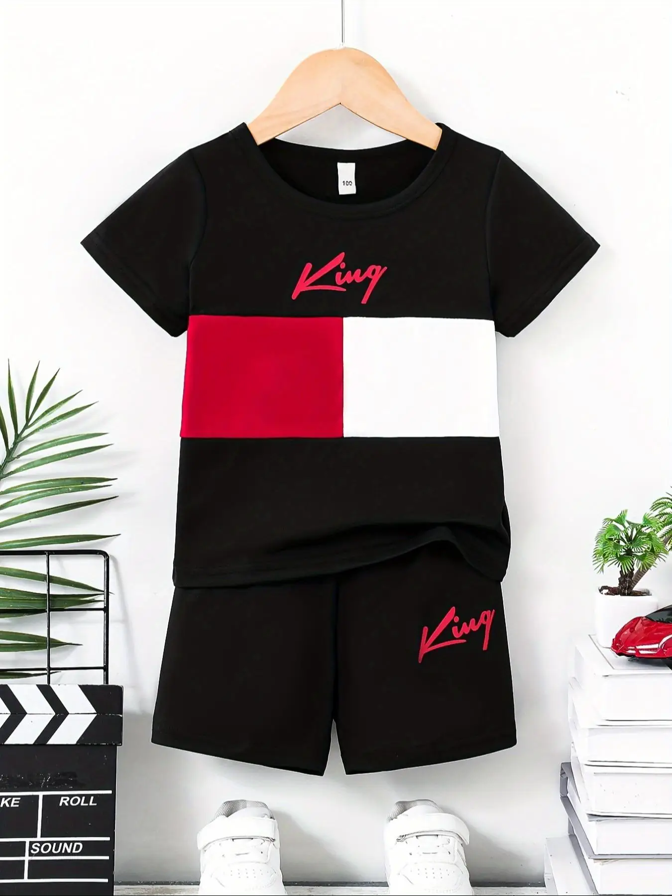 Two-piece Set Toddler Boy's Letter Print Tee & Track Shorts, Casual Short Sleeve T-shirt & Shorts, Summer Outfits Clothes for Kids, Cute Clothes Set