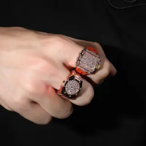 18K Gold Vacuum Plated Copper with 5A+ Sri Lanka Zircon AP Watch Design Ring Miami Italy Mexico & Micro Inspired for Women & Men Luxury Jewelry,Daily Wear,Casual Fashion,Gift Idea,Chicano,Classic,Hip Hop,Simple,Sporty Style