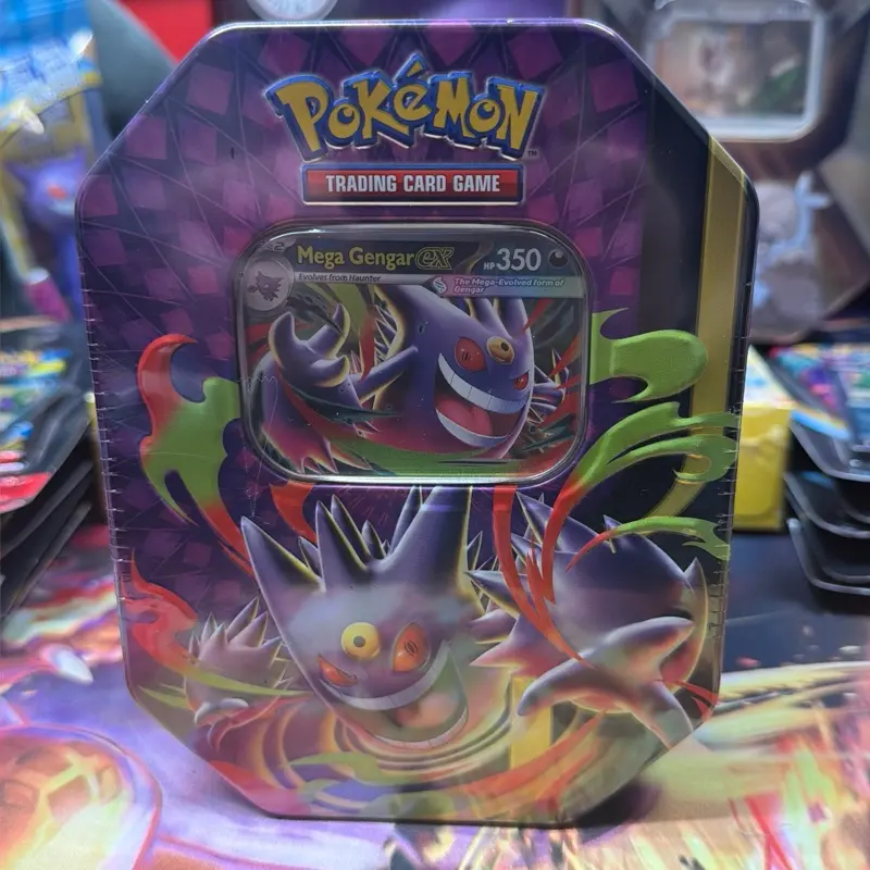Mega Moonlit Tin: Mega Gengar ex featuring Mega Gengar ex Promo!