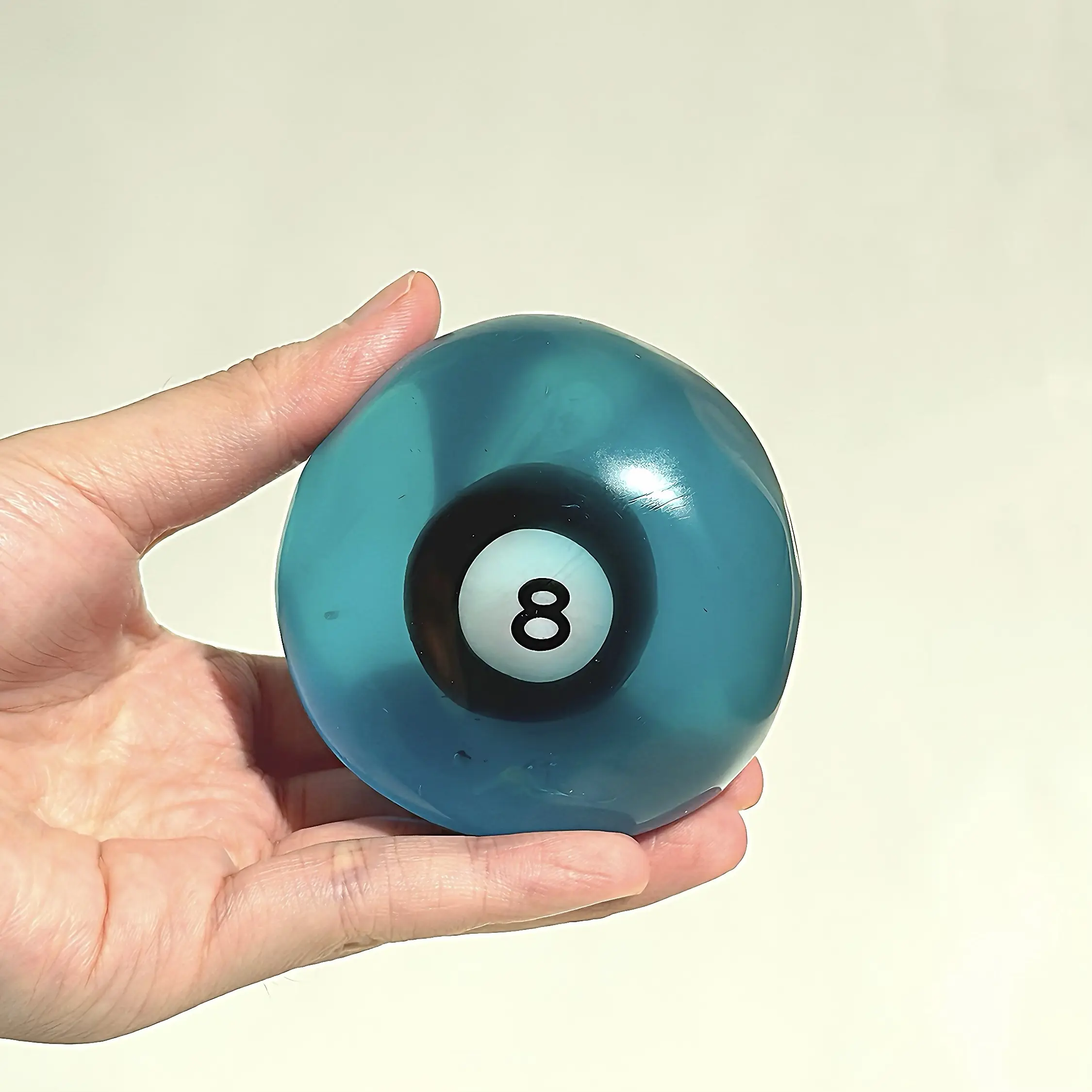 Mochichi Magic 8 Clear Gel Stress Ball, Floating Core Visual ASMR Squeeze Toy, Desk Fidget Toy for Stress Relief & Anxiety