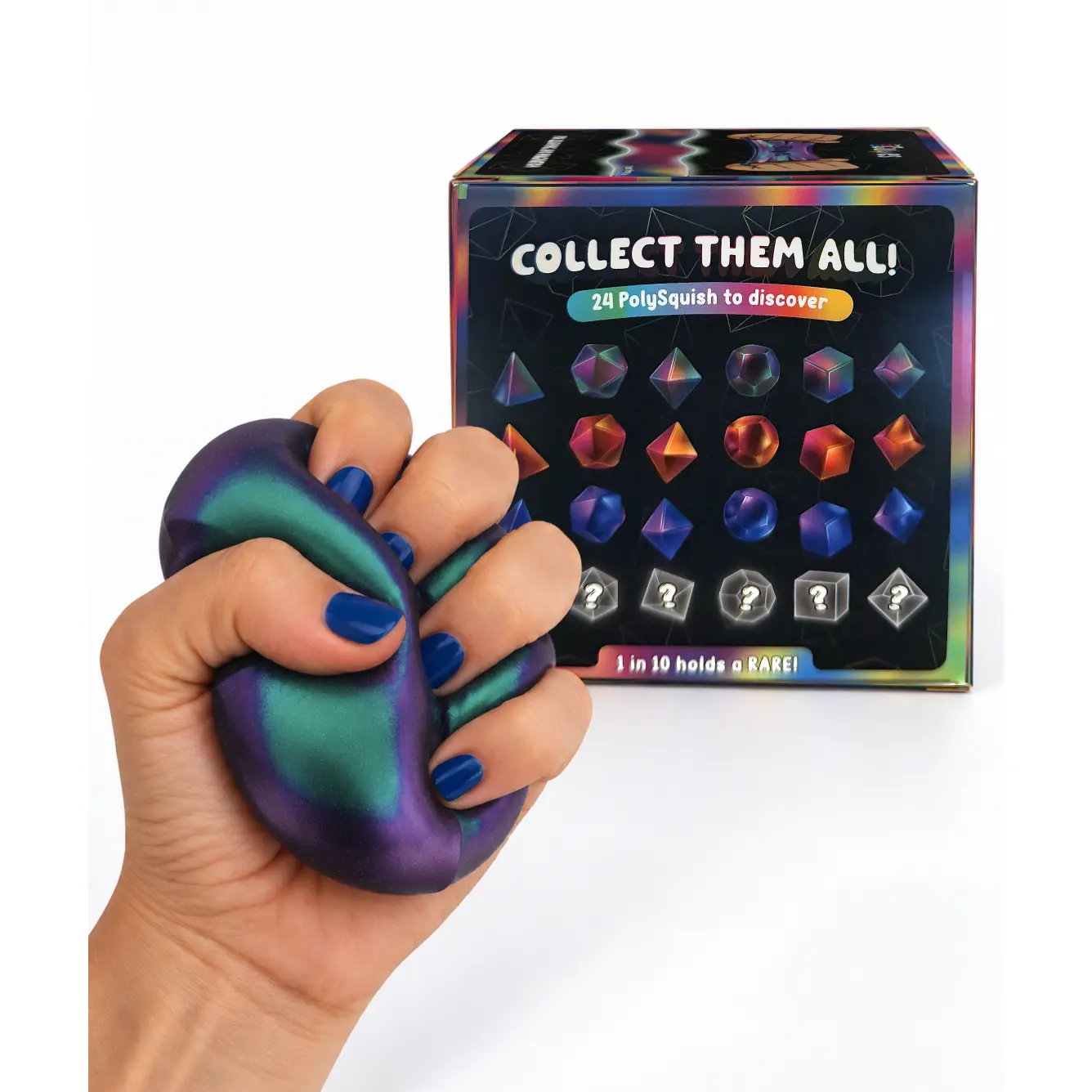 CMY Cubes PolySquish Discovery Series #2 Chameleon Squishy - 2.5" Color-Changing Mystery Geometric Collectible, Firm Gel Core Sensory Fidget Toy, Stress Relief for Teens & Adults (12 Years Above), 24 to Collect with 6 Secret Rare Variants