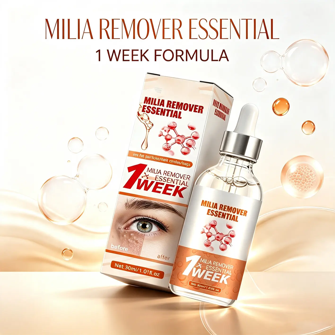 Remove Milia & Smooth Skin - Milia Remover Essential 30ml - Gentle Formula for Face & EyeArea - Helps Clear White Bumps - Refines Texture- Daily Skin Care
