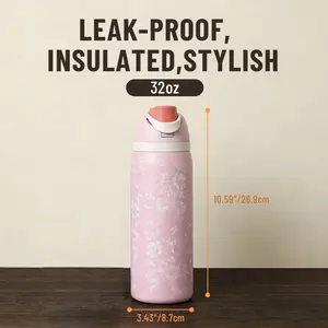 DLOCCOLD Stainless Steel Insulated Travel Water Bottle with Hanlde, 24/32oz Vacuum Tumbler , Leak-Proof Lid, 12h Hot & 24h Cold for Office and Home, Multipurpose Eco-Friendly Cup in Various Colors, Leakproof Insulated