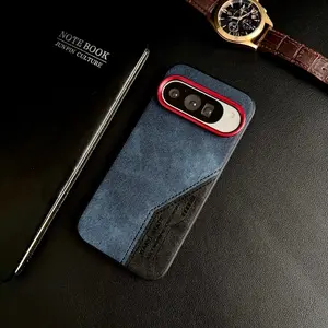 Suitable for Google Pixel 10 Pro Cellphone case, denim patchwork with plain leather case, Google 10 Pro XL protective cover, Pixel 10a full-edge case, Google 9 anti-drop case, 9 Pro XL business luxury 9a leather case