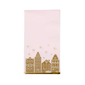 PINK GINGERBREAD GUEST TOWELS