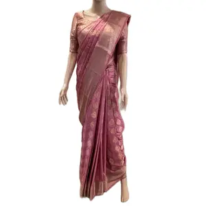 Traditional Dola silk saree with stitched blouse size 38