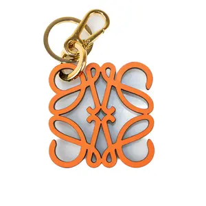Pre-owned Loewe leather Bag Accessories Orange Anagram Charm W26021682
