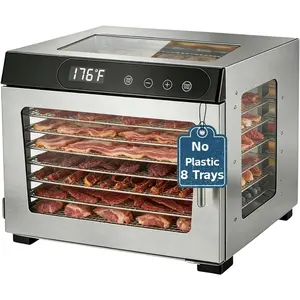 Dehydrators, 8 Trays Dehydrator Machine for Jerky, 24H Timer 176?F Temperature Control 800W   Dryer Dehydrator for Beef Meat,Fruit,,Mushroom,  (8 Trays)