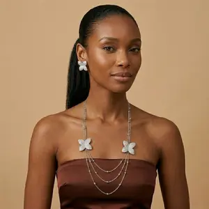 Petal Luxe Jewelry Set  Gold-Plated Non-Tarnish Floral Necklace & Earrings Set Available in Gold and Silver