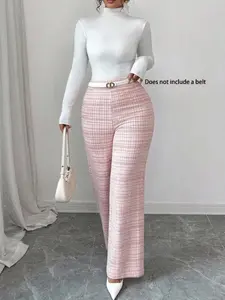 Elegant High-Waisted Wide-Leg Pants for Women, Loose Fit Casual Stretch Waist Comfortable Trousers Ideal for Autumn, Stylish Casual Wear, Casual Street Trousers, Casual Chic Trousers