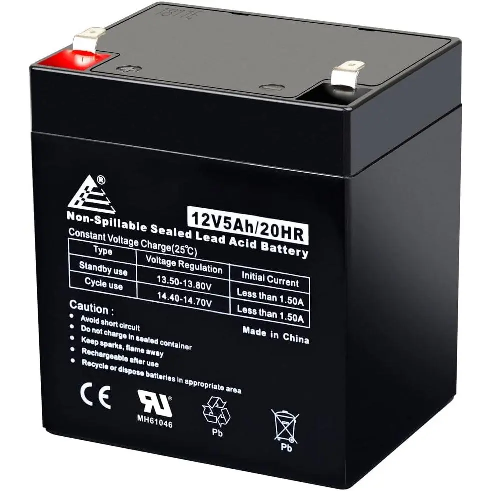 12V 5AH VRLA AGM Long-Life Maintenance-Free Rechargeable Battery Packs - Compact, Lightweight, Affordable Price, Manufacturer Warranty - Compatible with LiftMaster 485LM, Craftsman 53918 Garage Door Openers