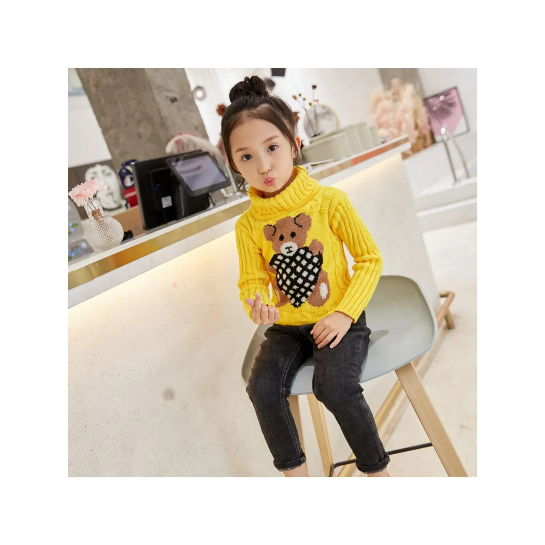 Boys Turtle Neck Sweater Thick Warm Top for Winter Fall Thermal Base Layer Stretch Shirt Essential Cold Weather Clothing Basic Layering Piece