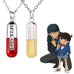 Detective Conan Mouri RanAmuro Toru APTX4869 Capsule Necklace Couple Cartoon Accessories Anime Fashion Trend High-Looking Gift