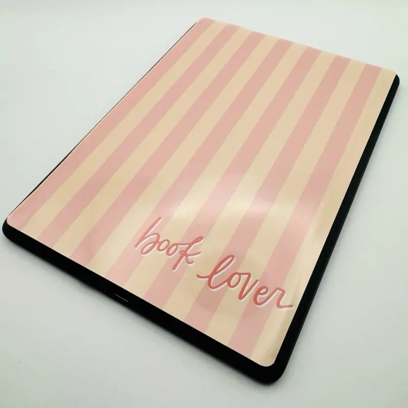 Book Lover Pink and Tan Striped Kindle E-reader Skin Vinyl Decal