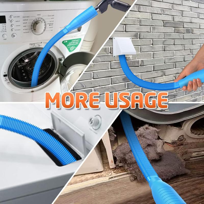 Dryer Vent Cleaner Kit, Dryer Lint Vacuum Attachment Compatible with Most Vacuum Cleaner, Dryer Vent Cleaning Tool Vacuum Hose with Universal Connector, 31.5 Inch, Blue