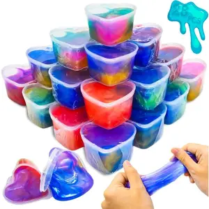 28 Pack Galaxy Slimes Set, Heart Slime Stress Relief for Kids Boys Girls Valentines Day Classroom School Exchange Birthday Gifts Game Prizes