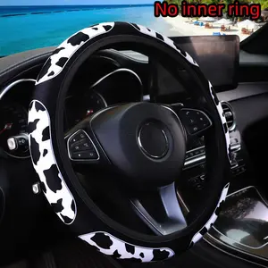 Cow Pattern Car Steering Wheel Cover, 1 Set Non-slip Car Steering Wheel Protector, Universal Car Steering Wheel Cover for Women, Car Interior Decor, Car Decor for Girls
