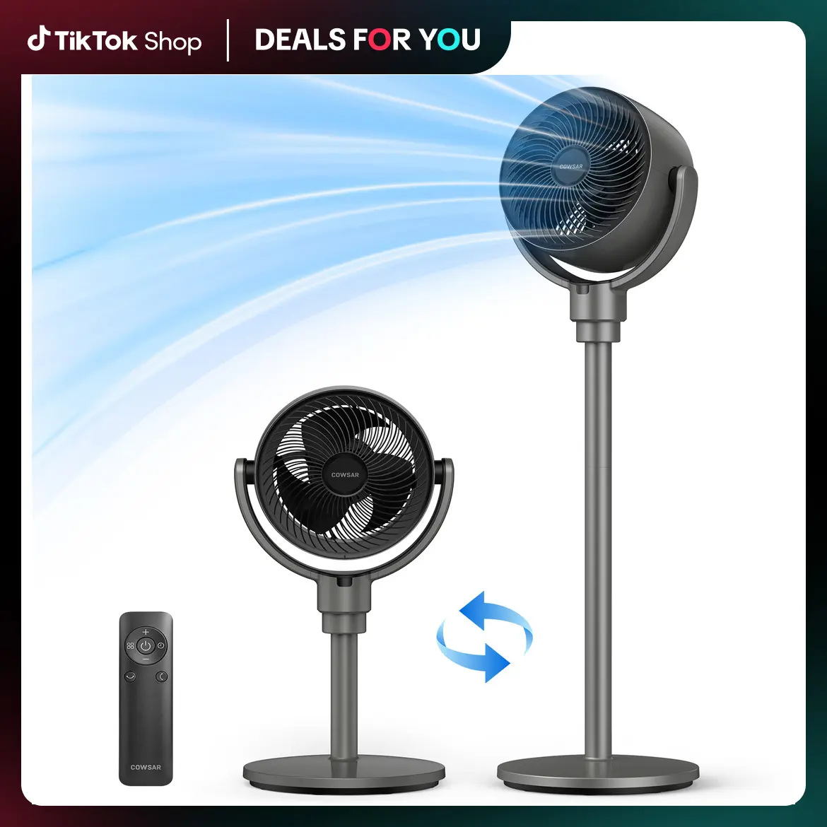 【DFYD】COWSAR Standing Fan for Bedroom, 20dB Quiet Fan, 150°+120°Auto Oscillation Floor Fan with Remote, Adjustable Pedestal Fans for Room, Whole Room Air Circulator Fan, 6 Speeds 3 Modes, 7H Timer, White
