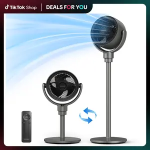 【DFYD】COWSAR Standing Fan for Bedroom, 20dB Quiet Fan, 150°+120°Auto Oscillation Floor Fan with Remote, Adjustable Pedestal Fans for Room, Whole Room Air Circulator Fan, 6 Speeds 3 Modes, 7H Timer, White