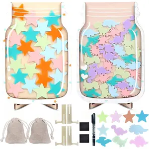 2 Pack Star Reward Jars System, Reward Jar for ,  Reward Jar Reward Chart for  &  Chores, Potty , Responsibilities, Classroom Behavior Rewards